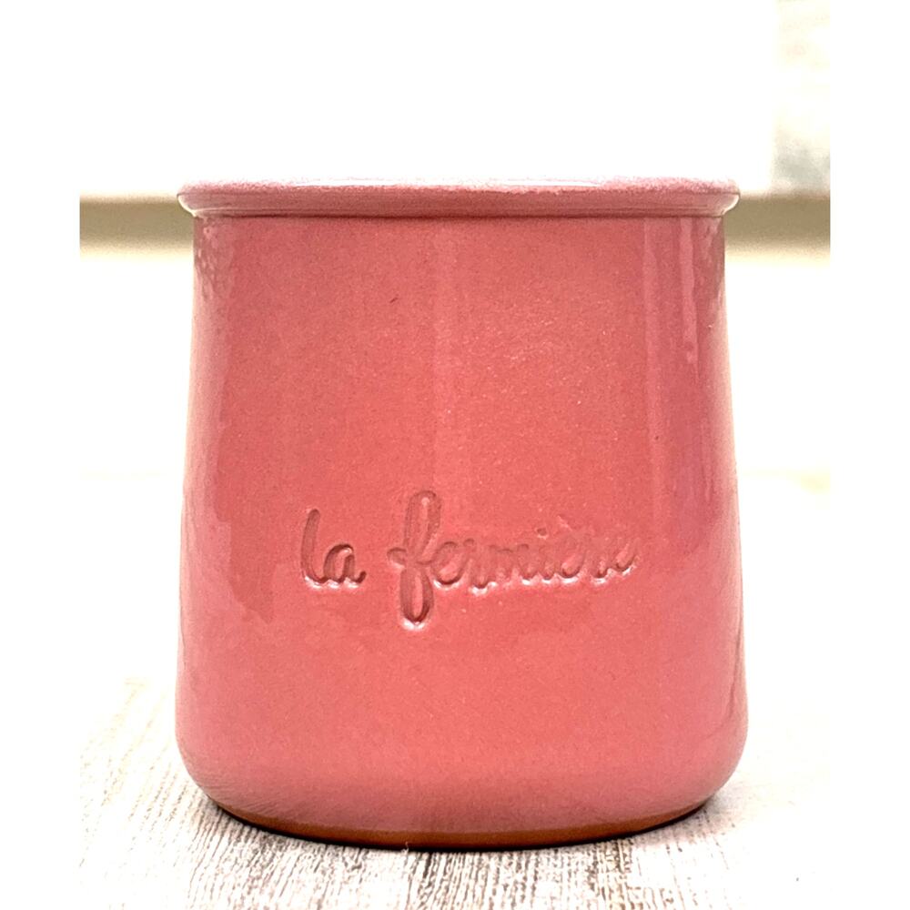 La Fermière Cermer Set of 3 Peach Terra Cotta Pottery Yogurt Pot Sustainable NEW